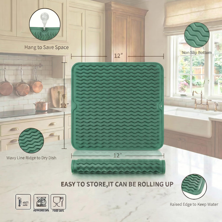 Silicone Dish Drying Mat for Multiple Usage