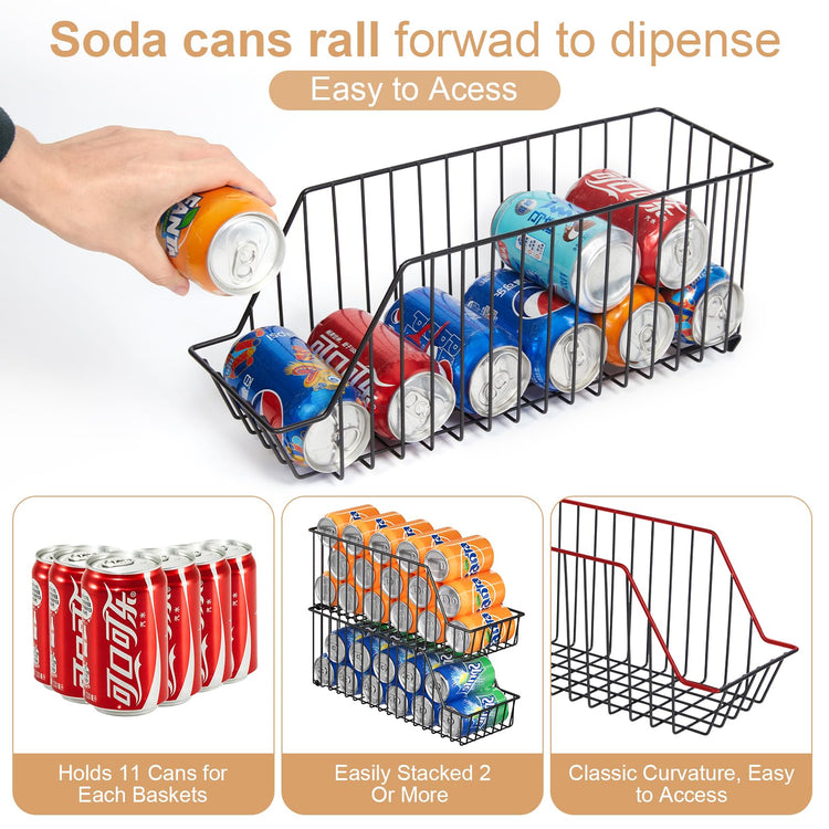 4 Tier Stackable Can Rack Organizer for Kitchen Pantry
