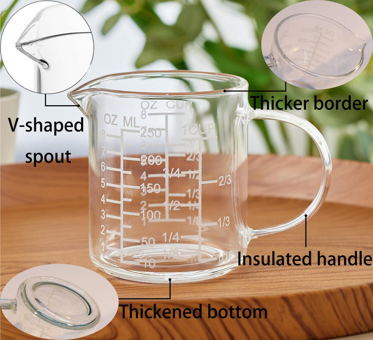 Ackers Mirror Scale Glass Measuring Cup
