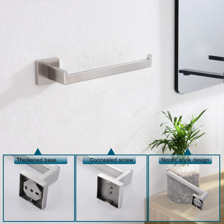 Hand Towel Holder Brushed Nickel Towel Bars Stainless Steel Bathroom Hardware Kitchen Paper Towel Holder Wall Mount