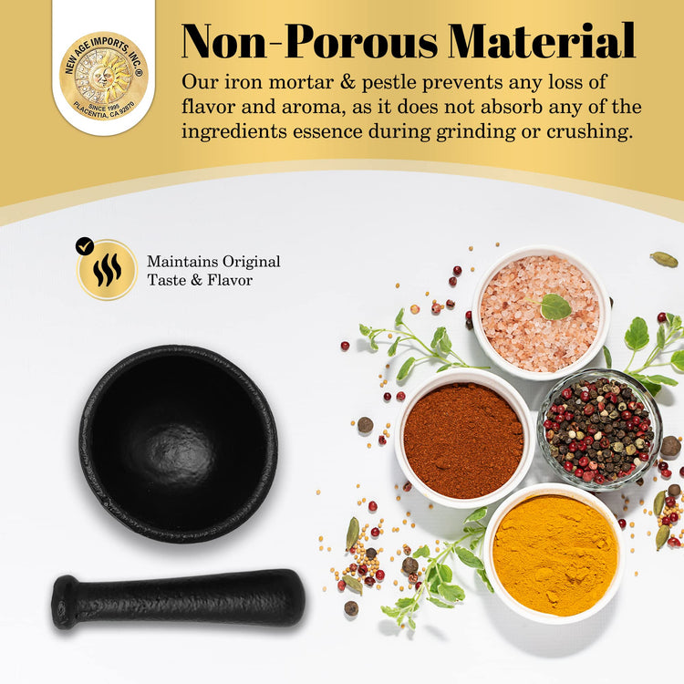 Cast Iron Cauldron Mortar and Pestle Set