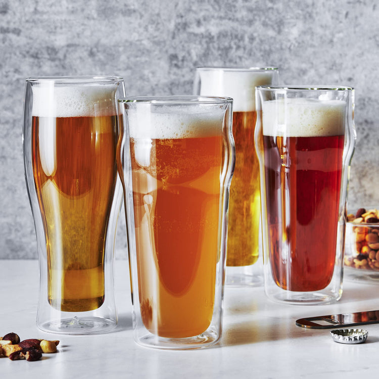 Sorrento 4 pc Double (4 Count (Pack of 1) / Pint & Pilsner Glass Set)