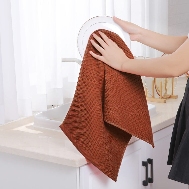 100% Cotton Waffle Weave Kitchen Dish Towels 6 (6 Count)
