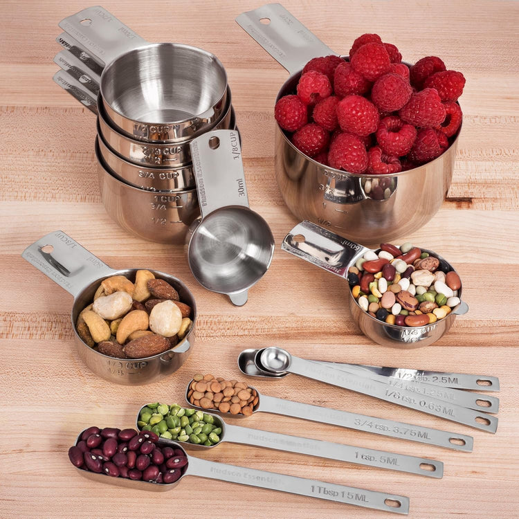 Stainless Steel Measuring Cups and Spoons Set