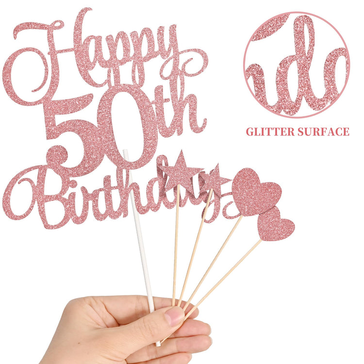 50th Birthday Cake Decorations (9 Count)
