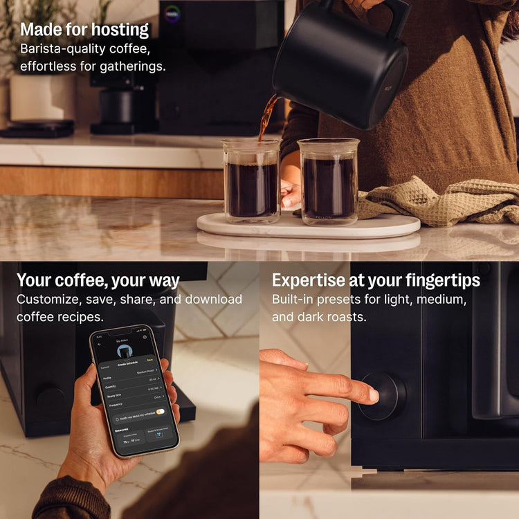 Fellow Aiden Precision Drip Coffee Maker, Thermal Carafe, Perfect Temperature Control, Bloom Cycle, Single Serve to 10 Cup Capacity, Matte Black