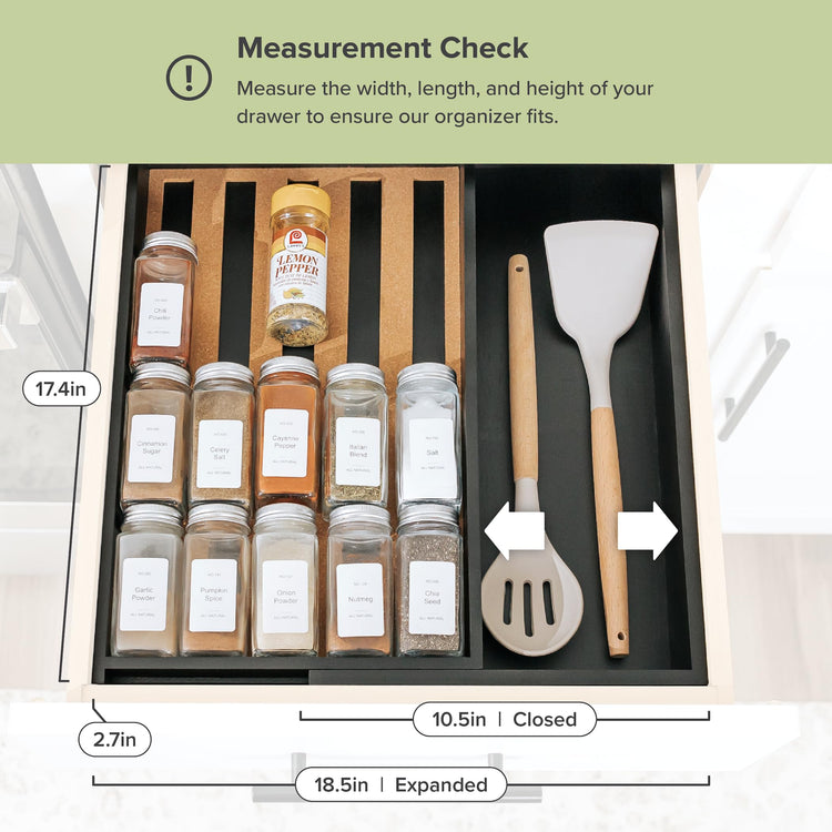 Expandable Spice Drawer Organizer