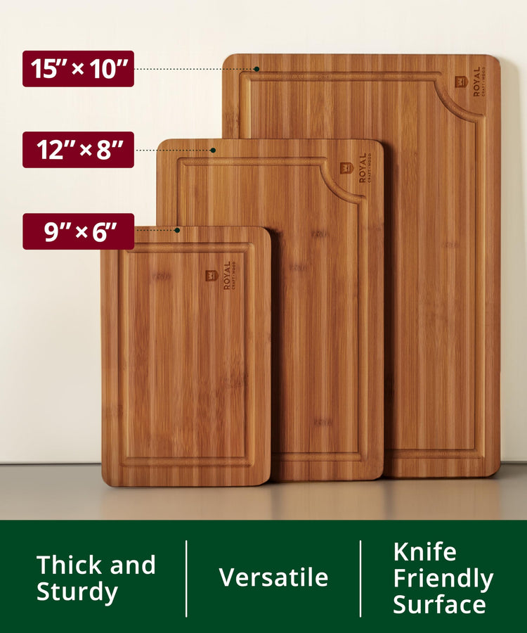Wooden Cutting Boards for Kitchen Appliances (3 Count)
