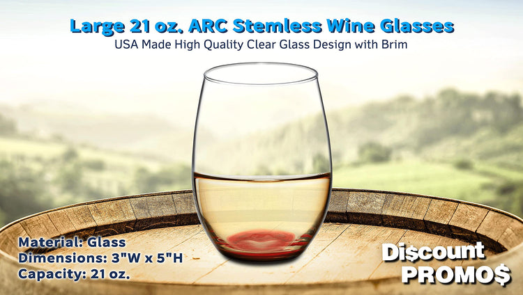 10 ARC Stemless Wine Glasses Set (10 Count)