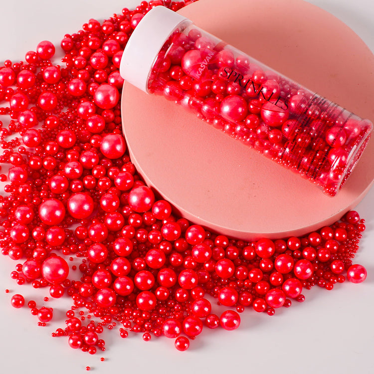Red Pearl Sugar Sprinkles (4.58 Ounce)