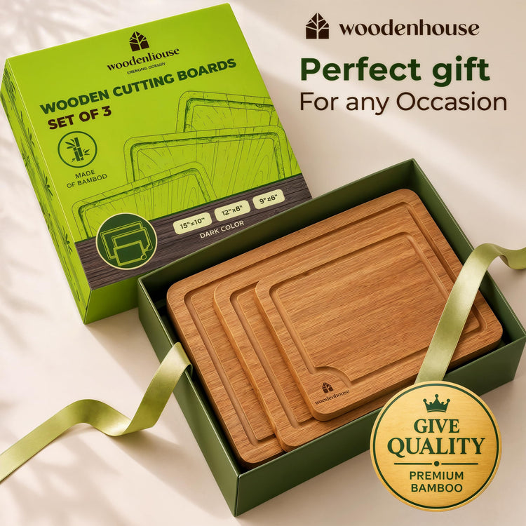 Wooden Cutting Board Set of 3 (3 Count)