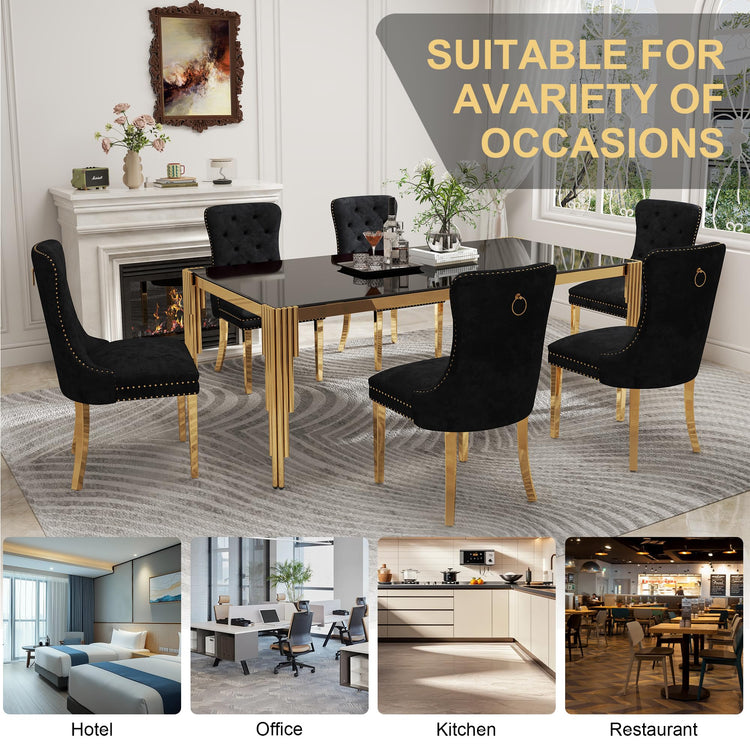 78'' Modern Glass Dining Table for 6