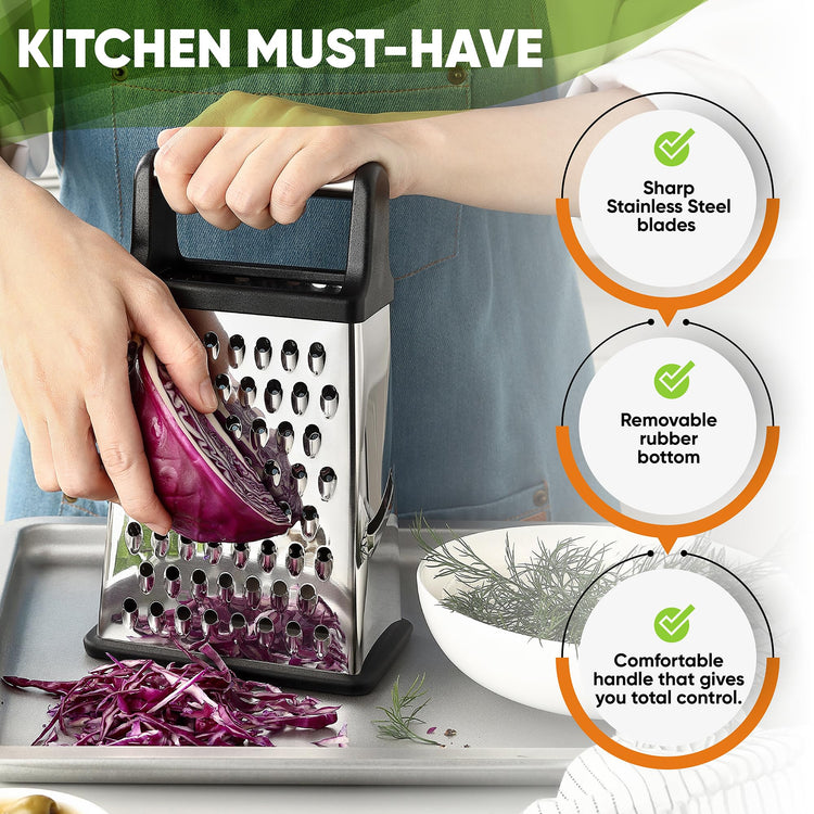 Stainless Steel XL Cheese Grater for Kitchen