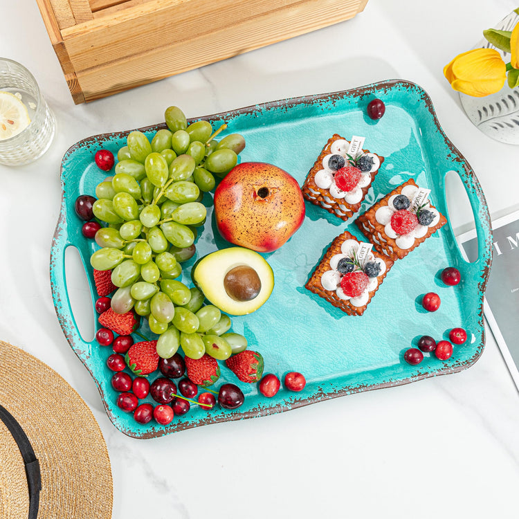 Large Farmhouse Melamine Serving Platters (2 Count)