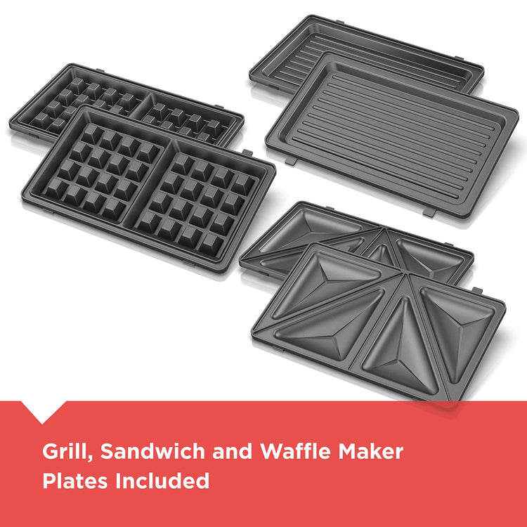 3-in-1 Waffle Maker, Grill & Sandwich Press