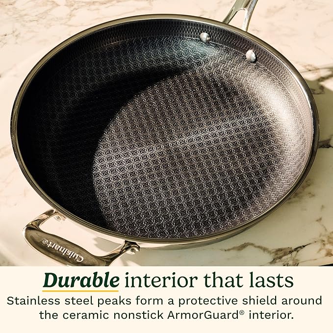 Cuisinart FusionPlus Hybrid Nonstick Stainless Steel Cookware, 8-inch Skillet with PFAS-Free PURELYSEAR Ceramic Technology, Scratch Proof, Cool Grip Handles, Dishwasher Safe