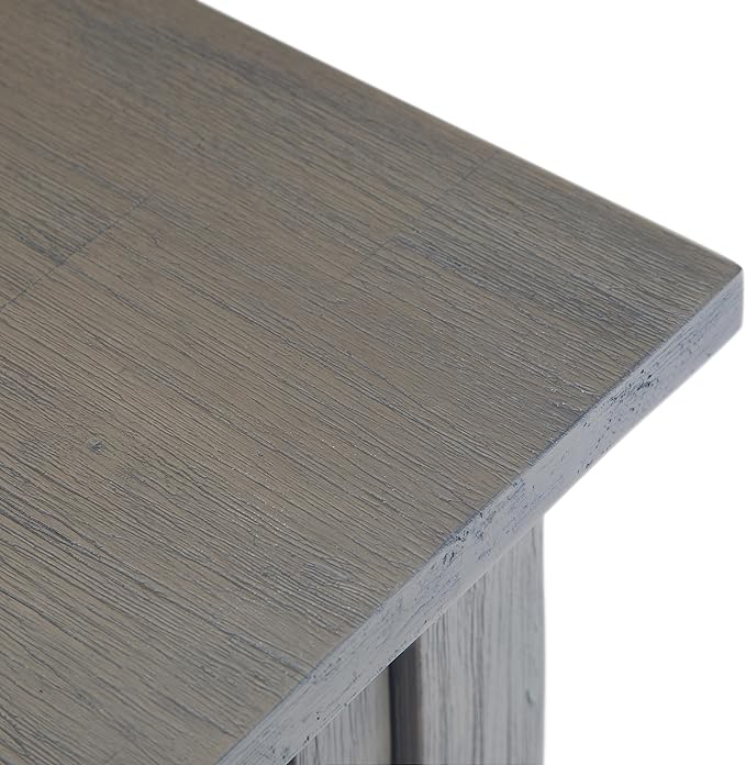 SIMPLIHOME Monroe Narrow Side Table – 14 inch Wide Solid Acacia Wood Narrow End Table in Farmhouse Grey, Rustic Contemporary Accent Table for Living Room with Drawer and Shelf