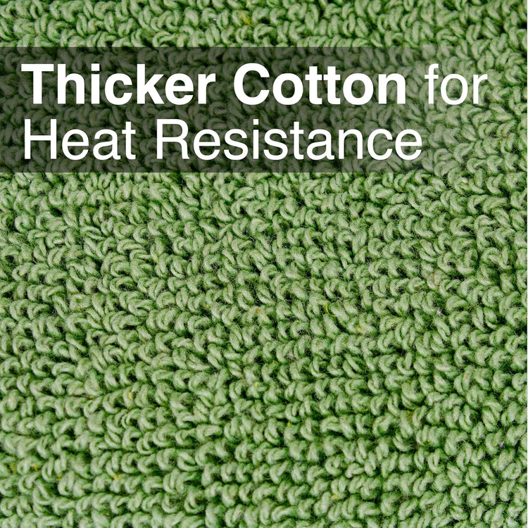 RITZ Terry Potholder & Hot Pad: Unparalleled Heat Resistant, Durable 100% Cotton – Ergonomically Designed for Optimal Grip – Easy-Care Machine Washable – 4-Pack, Cactus Green