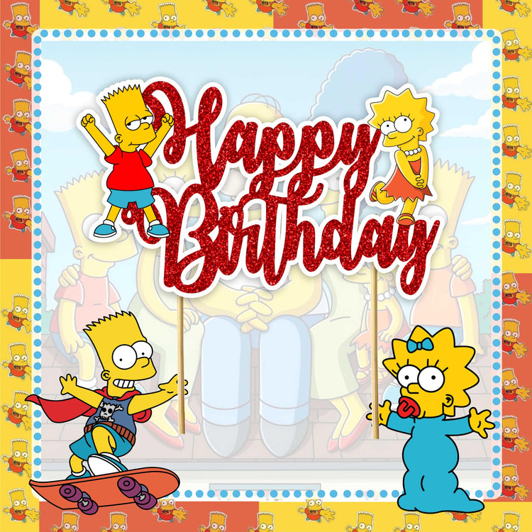 Brt Simpson Happy Birthday Cake Topper (10 Count)