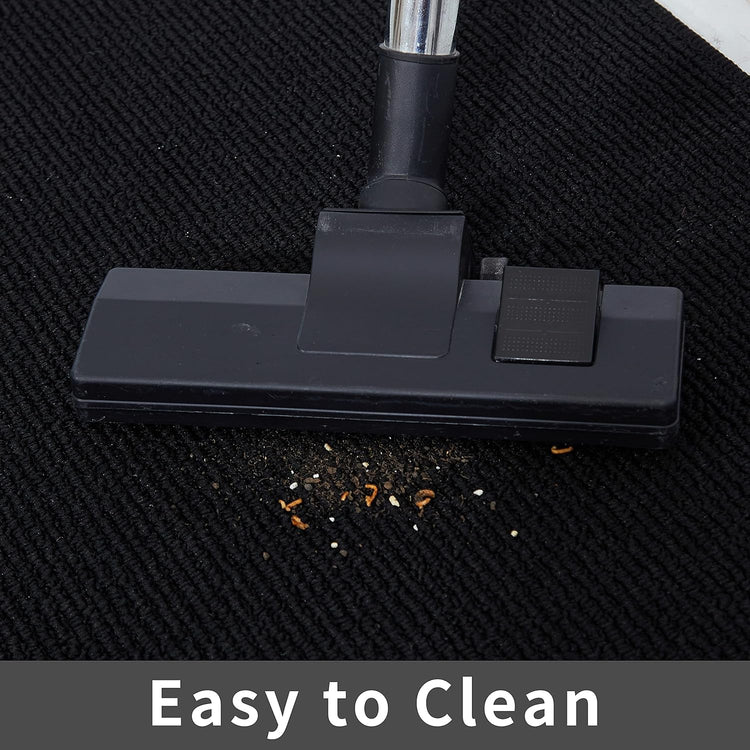 COSY HOMEER 24X60 Inch Kitchen Rug Mats Made of 100% Polypropylene Strip TPR Backing Soft Kitchen Mat Specialized in Anti Slippery and Machine Washable,for Kitchen, Floor,Black