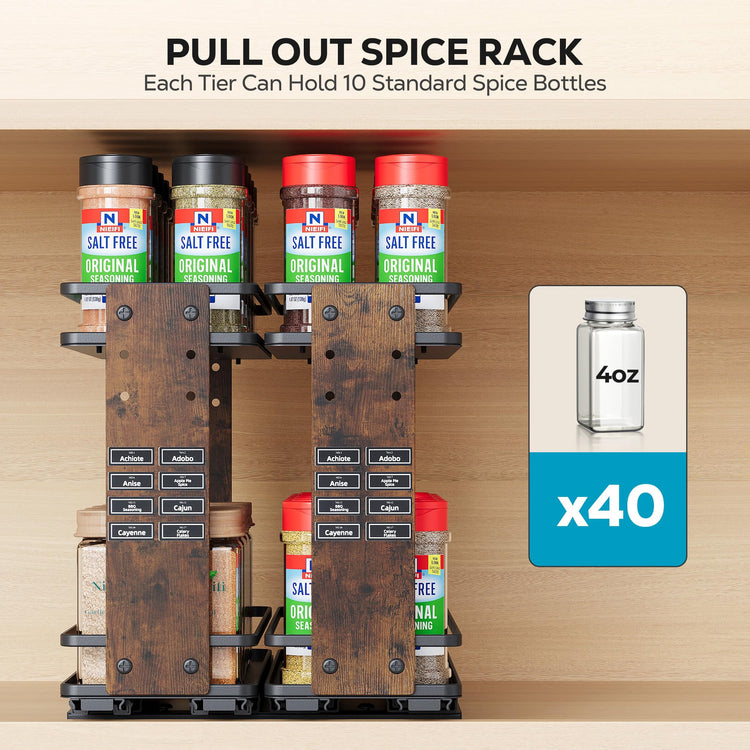 Pull Out Spice Rack Organizer (2 Count)