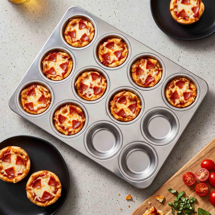 Stainless Steel Muffin Cupcake Pan 12 Cups (2.5 Count)