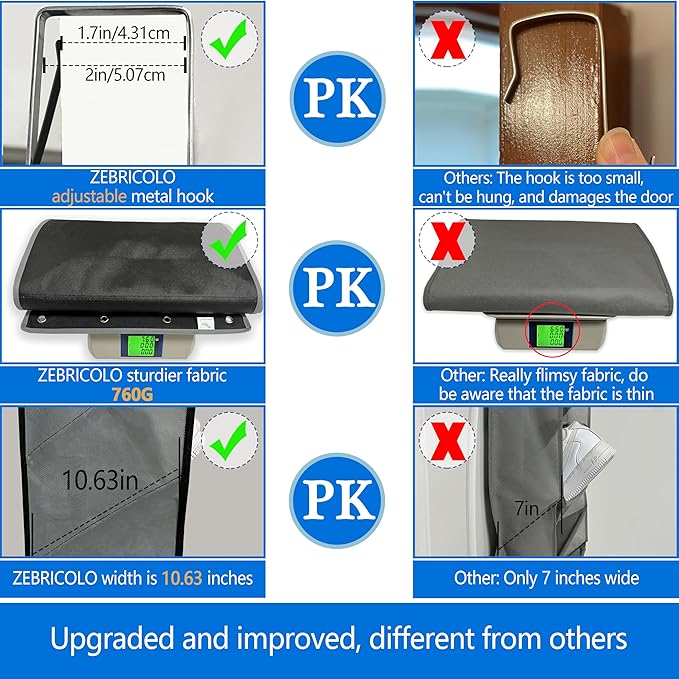 Shoe Organizer,70 Pounds Large Capacity,20-30-Pair Over The Door Shoe Organizer,10 Tiers Shoe Rack for Closet,New Upgrade Anti-Scratch Heavy Duty Hook and Bamboo Material Baffle,Grey/Black