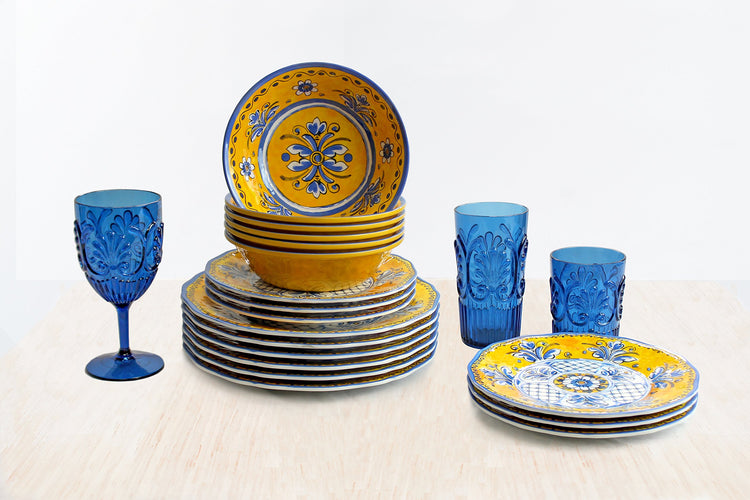 18 Piece Luxury Melamine Dinnerware Set