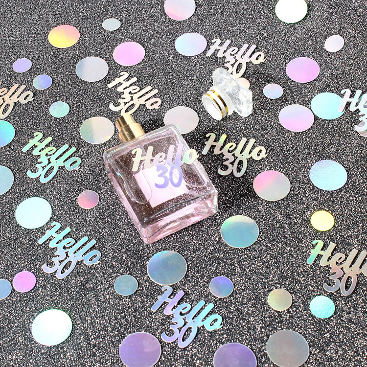 Hello 30 Birthday Confetti for Tables Iridescent Circle Dots Happy 30th Birthday Party Decorations for Her Women Thirty Years Old Birthday Table Scatters Confetti Decor Supplies 300PC (300 Count)