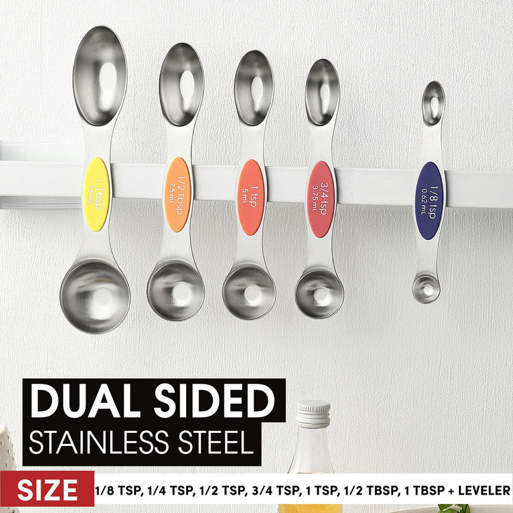 Stainless Steel 8 Magnetic Measuring Spoons