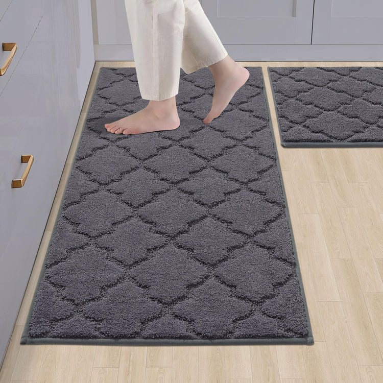 Soft Kitchen Rugs Set of 2 Non Slip 20"x30"+20"x48" (8 Sq Ft)