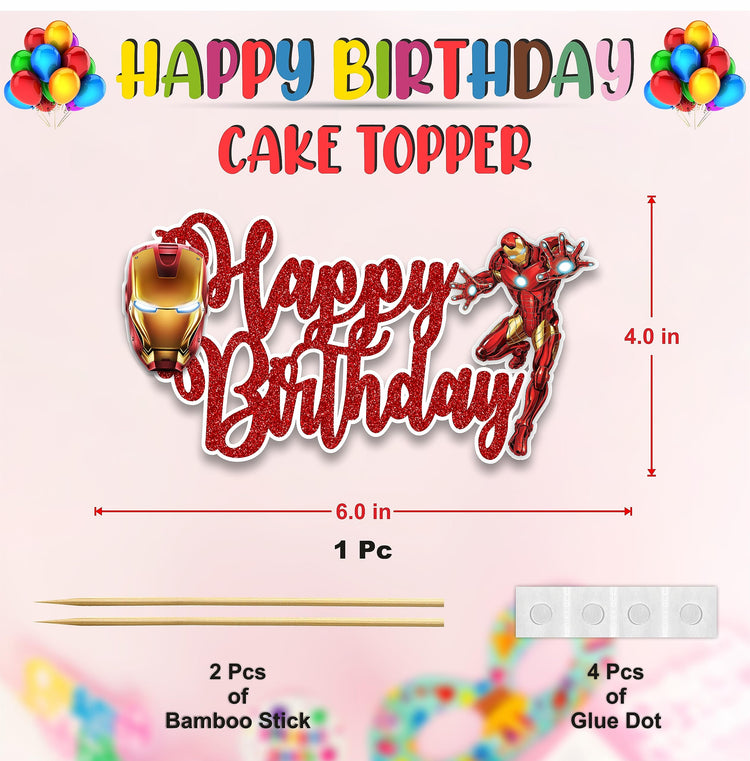 Irn Man Happy Birthday Cake Topper