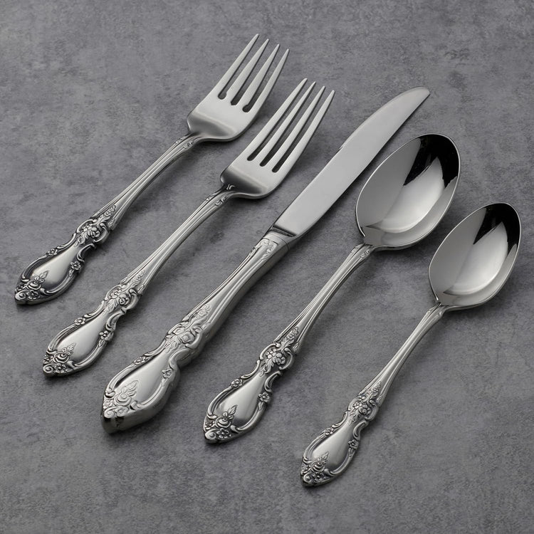 Oneida Louisiana 5-Piece Flatware Set, Service for 1,Silver