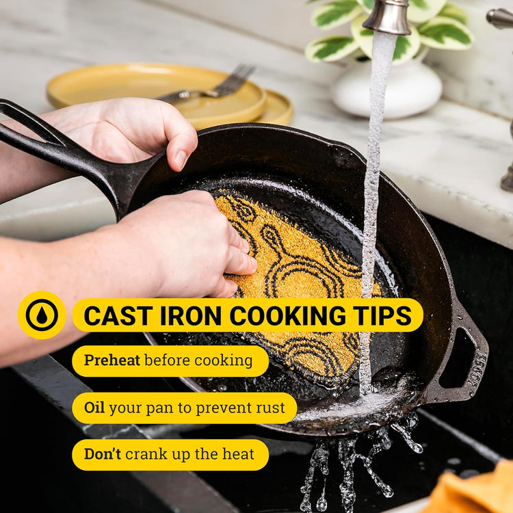 Lodge Pre-Seasoned Cast Iron Skillet Set - Set Includes 8 Inch Skillet, 10.25 Inch Skillet, and 12 inch Skillet - 3 Piece - Nestoria