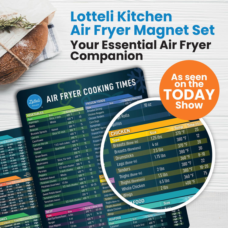 Air Fryer & Pressure Cooker Magnetic Cheat Sheet Set