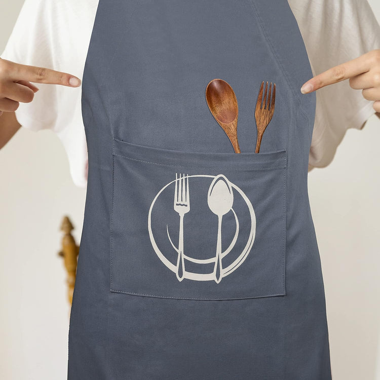Urban Villa Unisex Apron with Printed Pockets Heavier Quality Everyday Use Over Sized 24 by 36 inches