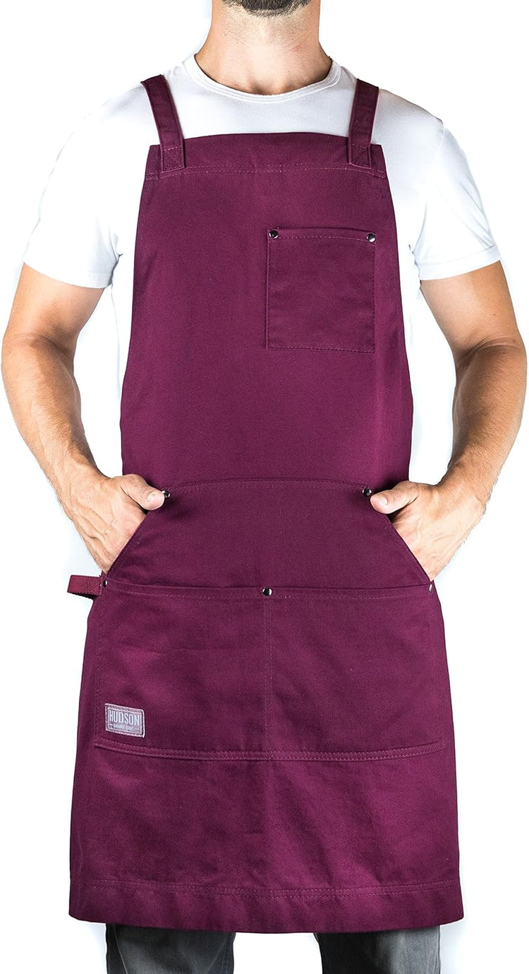 Hudson Durable Goods - Professional Grade Chef Apron for Kitchen, BBQ & Grill