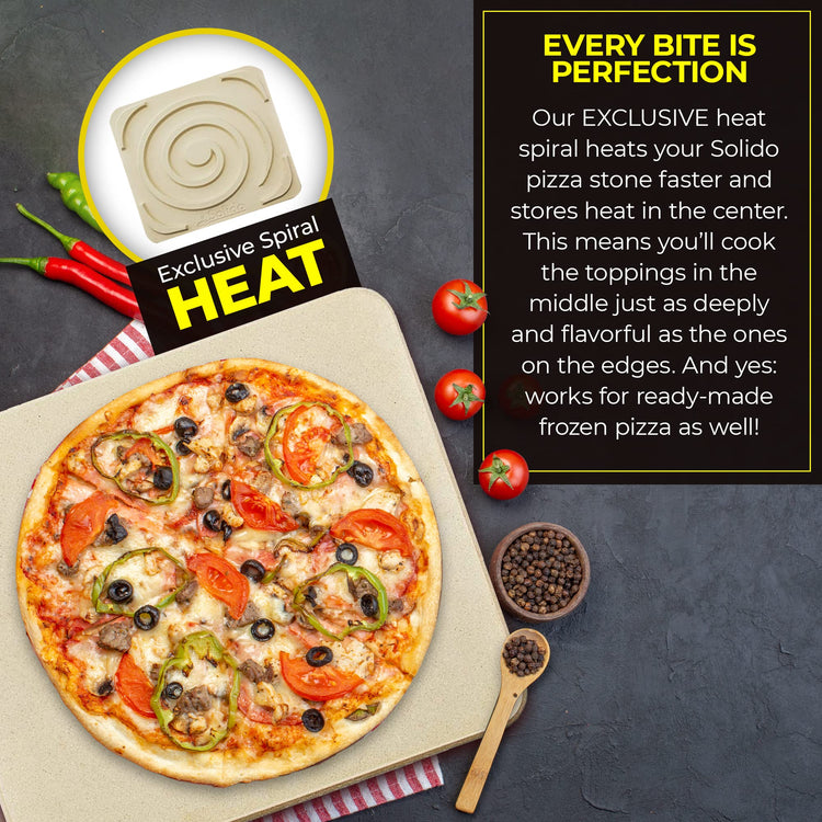 Pizza Stone Baking Stone. SOLIDO Rectangular 14"x16"