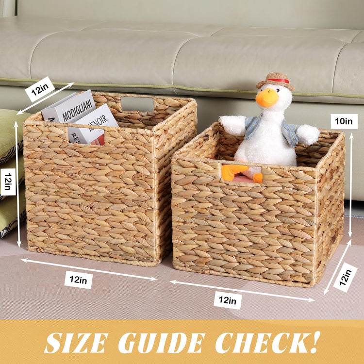 12x12x10in Water Hyacinth Storage Basket Large (3 Count)