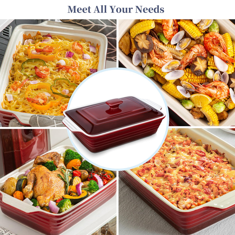 4.5 Quart Ceramic Casserole Dish with Lid