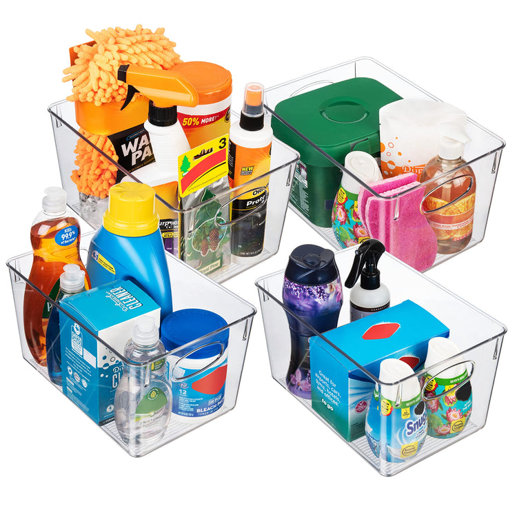 Plastic Storage Bins With lids (4 Count)