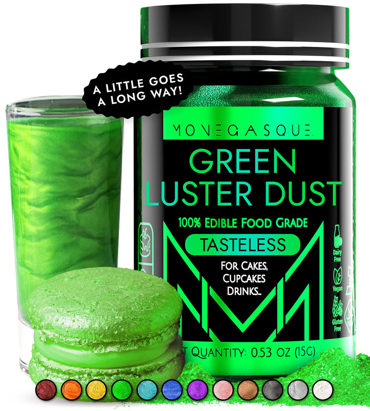 Green Edible Glitter for Drinks & Cakes