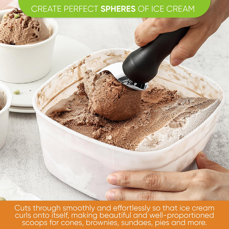 Heavy Duty Metal Ice Cream Scoop for Kitchen (2 Count)