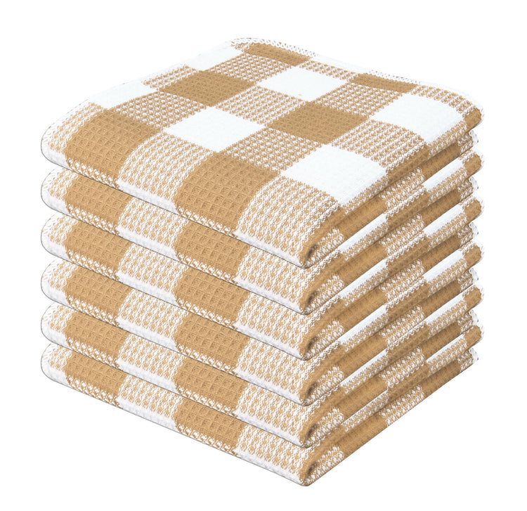 Waffle Weave Plaid Dish Cloths
