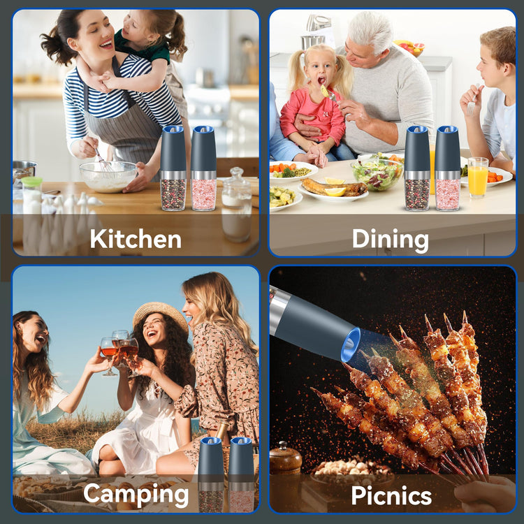 Battery Operated Gravity Salt And Pepper Grinder Set (2 Count)