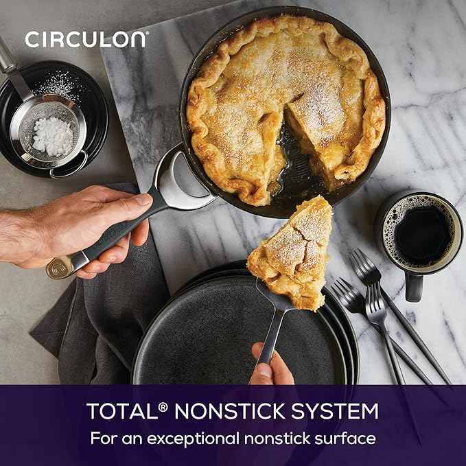 Circulon Symmetry Hard-Anodized Nonstick Frying Pan, 8.5-Inch, Black