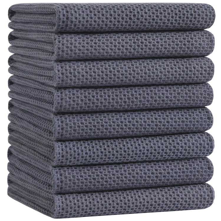 100% Cotton Oversized Waffle Weave Kitchen Towels 8 (8 Count)