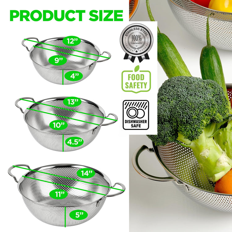 Stainless Steel Colander Set of 3 (3 Count)