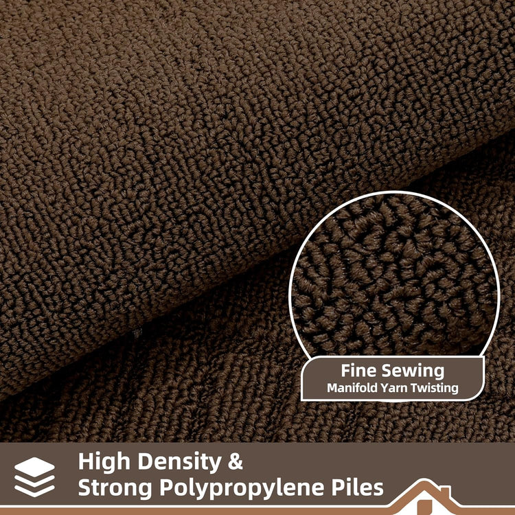 BEQHAUSE-Kitchen-Rugs-Anti-Slip-Kitchen-Mats-for-Floor Absorbent Kitchen Mat Set of 2 Washable Kitchen Runner Rug with TPR Non Skid Backing,Brown 24x35inch/24x60inch