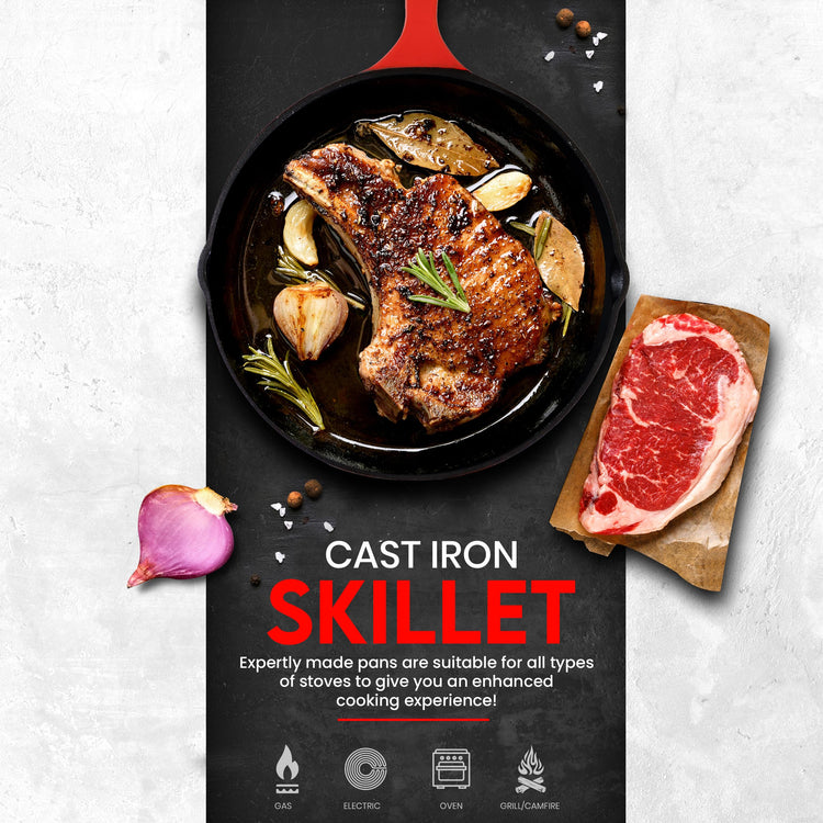Cast Iron Skillet Set 3 Piece 6 8 10 Inch PFAS (3 Count)